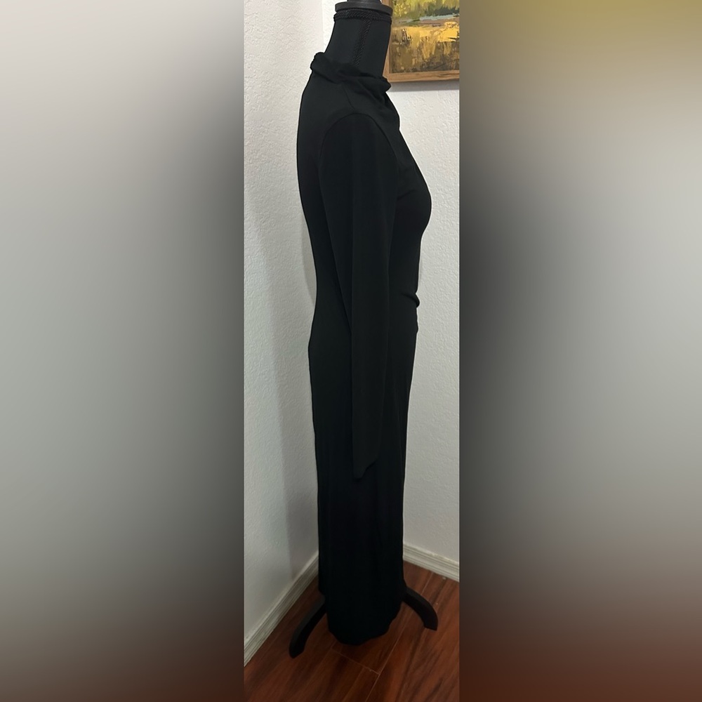 Vince Ruched Long-Sleeve Turtleneck Dress in Black - Size XS - Picture 4 of 8